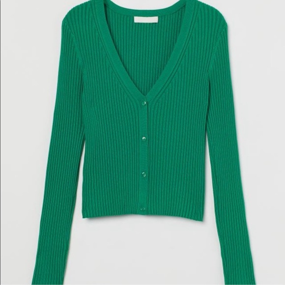 H&M Green Ribbed Cardigan - Picture 5 of 10